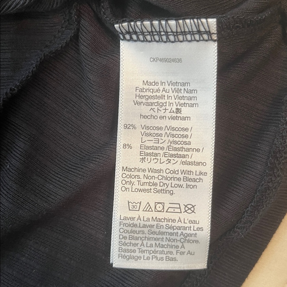 Madewell Burleigh Square Neck Cropped Long Sleeve Black Top - Picture 10 of 10